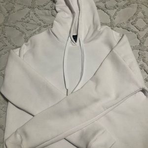crop top white hoodie